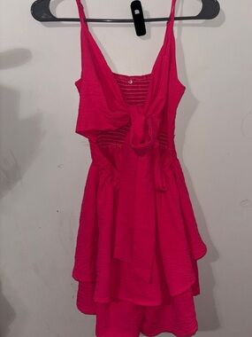 Women’s Hot Pink Tie-Front Summer Dress